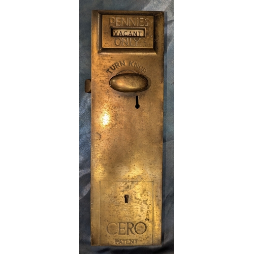 23 - A Cero Patent Brass 'Spend A Penny' Lavatory Door Lock