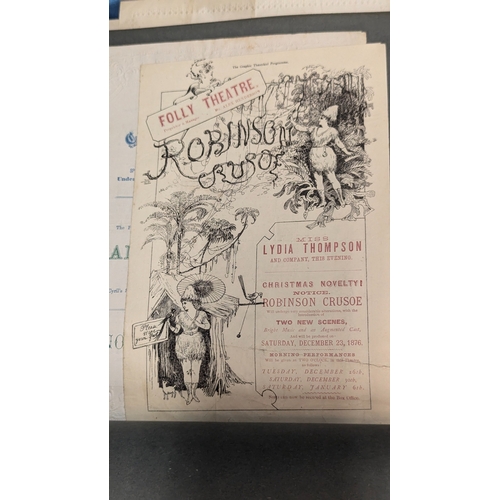 52 - An Album Of Antique Theatre And Other Programs From The 1860's - Drury Lane, Princess Theatre, Princ... 