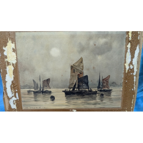 540 - 3 x Unframed Watercolours of Fishing and Sailing Boats. Property of a Gentleman