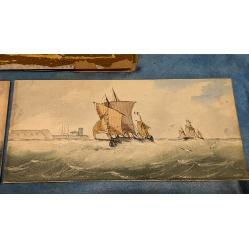 540 - 3 x Unframed Watercolours of Fishing and Sailing Boats. Property of a Gentleman