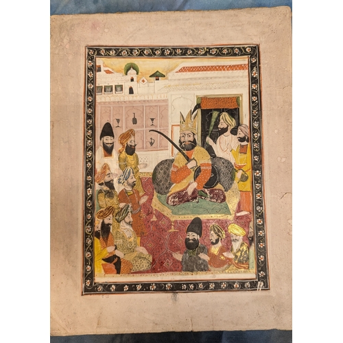 545 - An Indian Painting of a Mahoraja 30 x 38cm. Property of a Gentleman