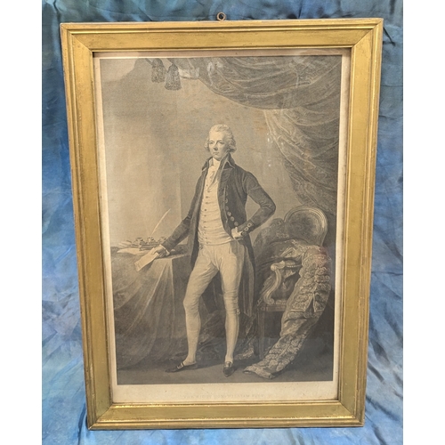 555 - An Antique Engraving of William Pitt 52cm x 78cm