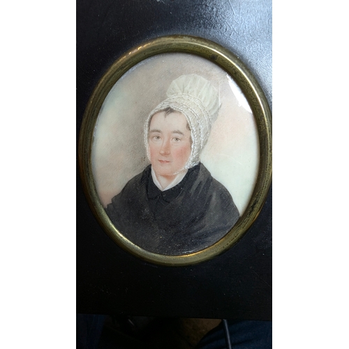 298 - A Portrait Miniature on Ivory of a lady circa 1800   (with  Ivory certificate number 18JYF2T6)