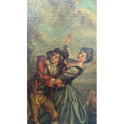 530 - An Oil On Canvas Of A Country Dance - Continental - 48 x 55cm