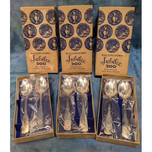 608 - 6x Boxed Wallingford Jubilee 30 Reproduction Coin Spoons