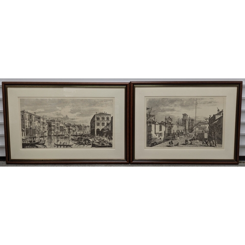 49 - A Pair of Nicely Framed Prints after Giovanni Antonio Camaletto.  A View of the Grand Canal and Mich... 