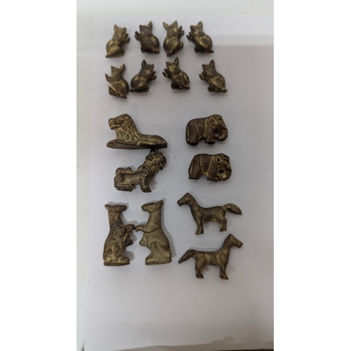 747 - An Amazing  set of Animal Chess Pieces in believed to Bronze in a metal folding board with pieces in... 