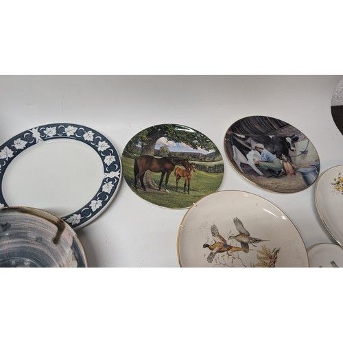 723 - A Selection of Collectible Plates: Danbury Mint, Vintage Grindley plus Platter, Italian Cockeral, Di... 