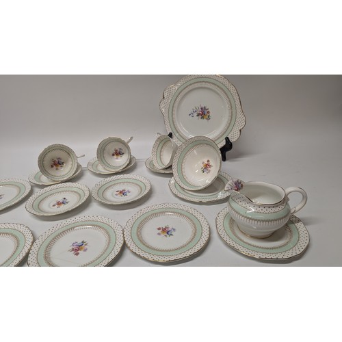 737 - An Antique Part Paragon Polka Teaset consisting of  5 x Tea Plates, 5 x Saucers, 3 x Cups, 1 x Sugar... 