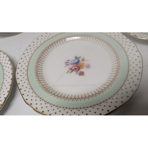 737 - An Antique Part Paragon Polka Teaset consisting of  5 x Tea Plates, 5 x Saucers, 3 x Cups, 1 x Sugar... 