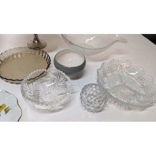 1072 - A Quantity of Glassware and Porcelain Including Vintage Cake Stand, Flan Dishes, Snack plate, Fish F... 