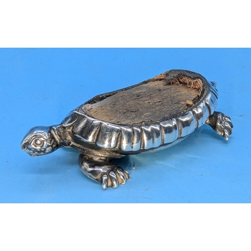 245 - A Hallmarked Silver Novelty Turtle Pincushion