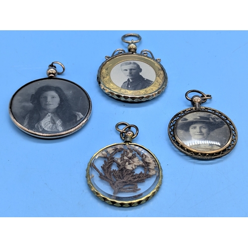 250 - 4 Double Sided Portrait Lockets