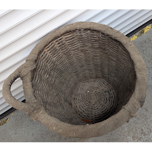 727 - Antique Wicker Turf Basket - 60 x 60cm