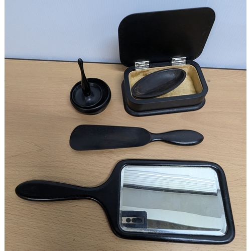 331 - An Ebonised Dressing Table Set