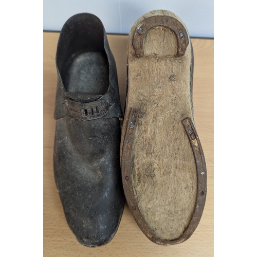 788 - Antique Lancashire Wooden And Leather CLogs