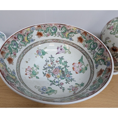 798 - Chinese Fruit Bowl, Ginger Jar, Vase And Bowl