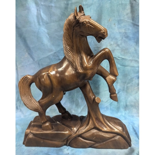 183 - A Carved Wooden Horse - 32 x 39cm