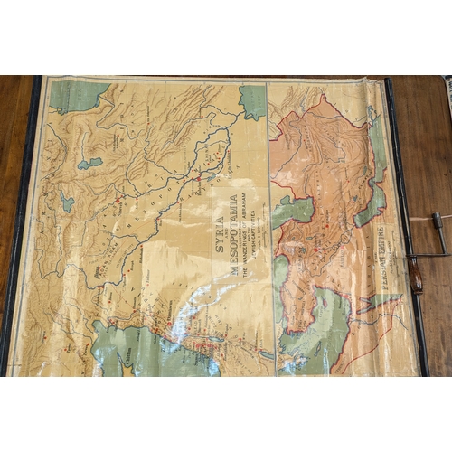 303 - 3 x Vintage Rolled School Maps Near East, Mediterranean Lands etc.