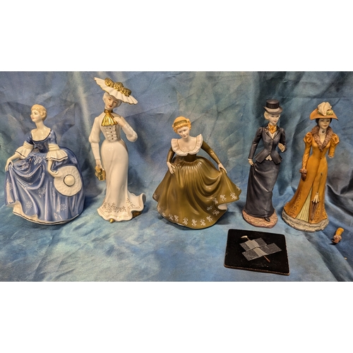 73 - Royal Doulton Hilary and Geraldine Figurines , plus  Albany Annie and Leonora ( Break to the arm of ... 