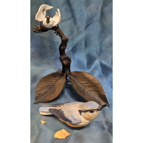 74 - A Gobel Robin and Chaffinch plus other Albany Bird Ornaments.  ( damage to one)