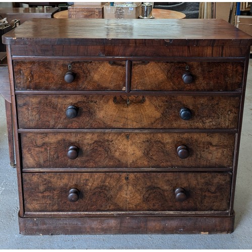 310 - A George III Flame Walnut Veneer Chest of Drawers