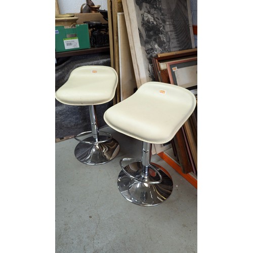 64 - 2 Cream Bar Stools