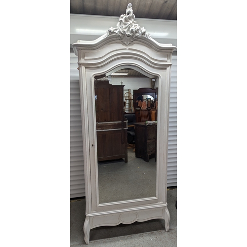 24 - French Armoire with Bevelled Mirror Door - 245 x 105 x 60cm