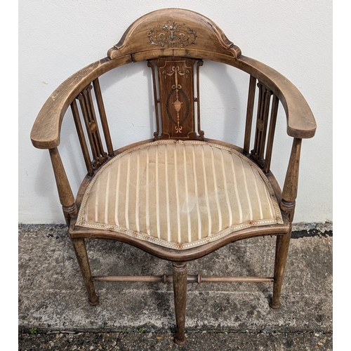 141 - Edwardian Corner Tub Chair in need of Restoration