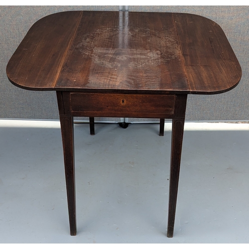 1536 - Rectangular Pembroke Drop Leaf Table With Drawer - 72 x 46 (closed) 88 (open) x 77cm