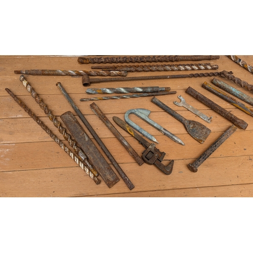 1494 - Selection of Large Drill Bits, Chisels and More