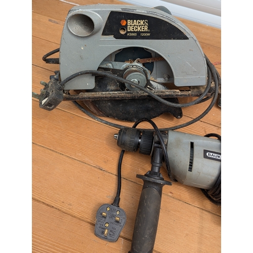 1064 - Black and Decker Circular Saw and Planer with Bauker Drill