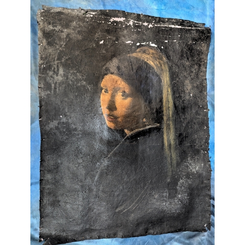 1056 - Girl With A Pearl Earring on Canvas 46 x 60cm