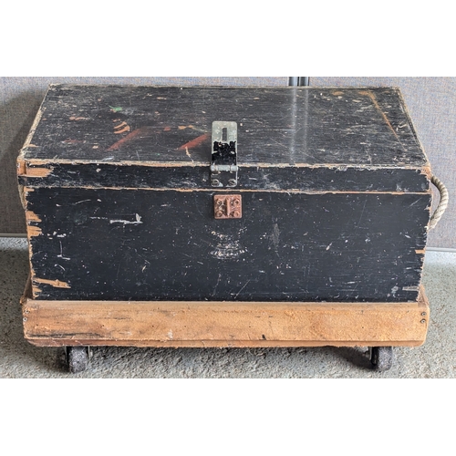 Wooden Tool Chest With Contents