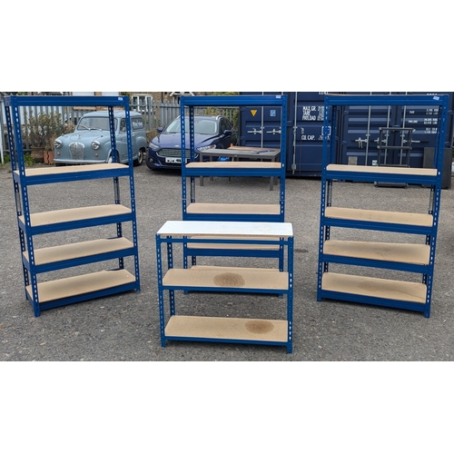 897 - 3 x Adjustable Racking Shelves - 175 x 90 x 45cm plus a smaller one