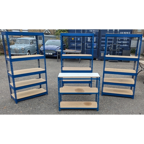 897 - 3 x Adjustable Racking Shelves - 175 x 90 x 45cm plus a smaller one