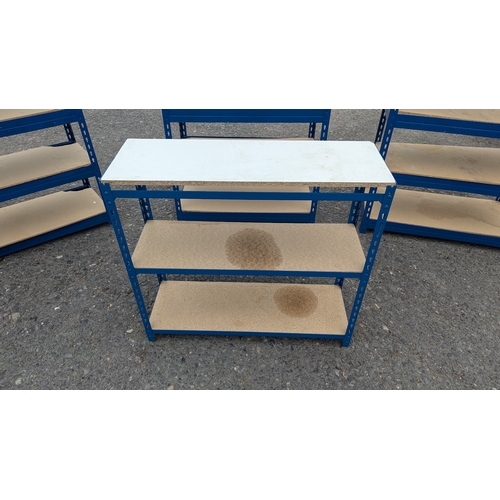 897 - 3 x Adjustable Racking Shelves - 175 x 90 x 45cm plus a smaller one