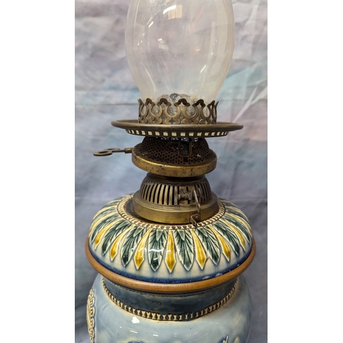 35 - Royal Doulton Lambeth Oil Lamp