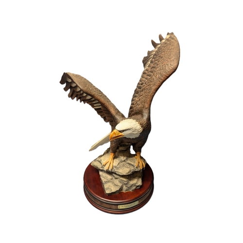 40 - A Ronald Van-Ruyckevelt Porcelain - First Edition Sculpture Of 'The Majestic Bald Eagle' Perched On ... 