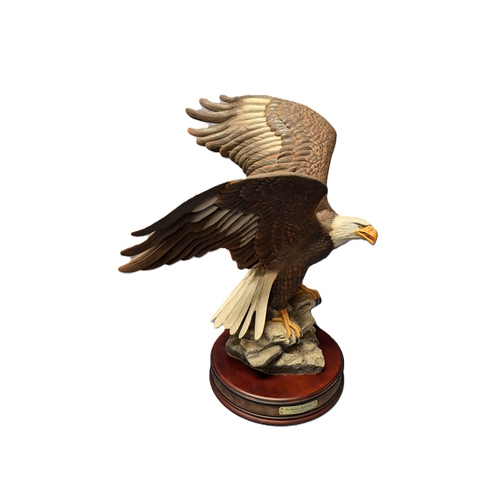 40 - A Ronald Van-Ruyckevelt Porcelain - First Edition Sculpture Of 'The Majestic Bald Eagle' Perched On ... 