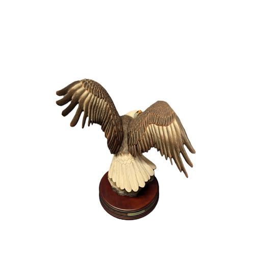 40 - A Ronald Van-Ruyckevelt Porcelain - First Edition Sculpture Of 'The Majestic Bald Eagle' Perched On ... 