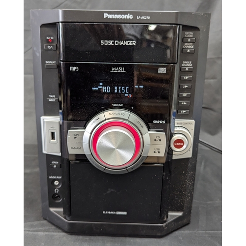 1511 - Panasonic SA-AK270 5 Disc MP3 CD Tape Radio - Seen Working