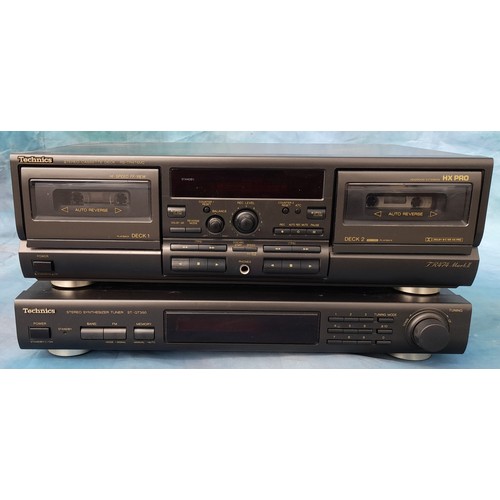 1525 - Technics Twin Cassette Deck - Model No. RS-TR474M2 - & Technics Stereo Synthesiser Tuner ST-GT350