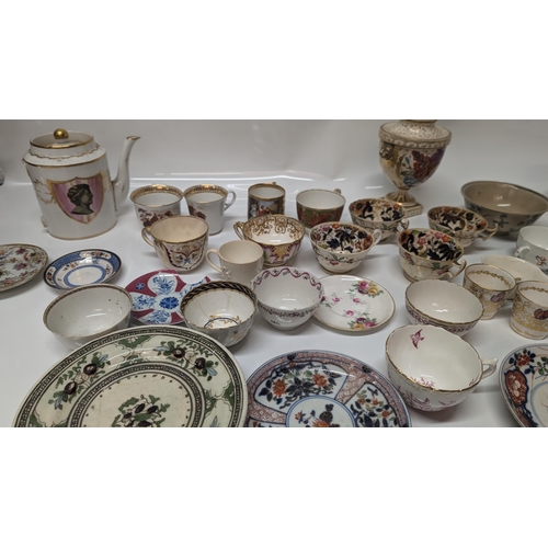 600 - A Collection of Antique China inc. Chamberlains Worcester 19th Century Tea and Coffee Cups, 1850's M... 