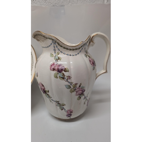 601 - Antique Minton Alexandria Water Pitcher - 28cm Tall plus Wash Bowl - 39cm Diameter .  Age Marks, how... 