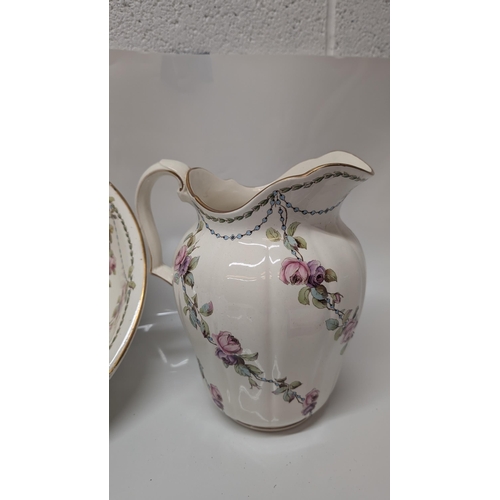 601 - Antique Minton Alexandria Water Pitcher - 28cm Tall plus Wash Bowl - 39cm Diameter .  Age Marks, how... 