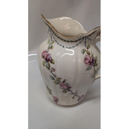 601 - Antique Minton Alexandria Water Pitcher - 28cm Tall plus Wash Bowl - 39cm Diameter .  Age Marks, how... 