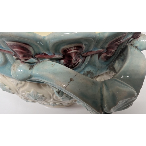 605 - Antique French Gustave De Bruyn Ceramic Urn - Little damage as pictured , however overall good condi... 