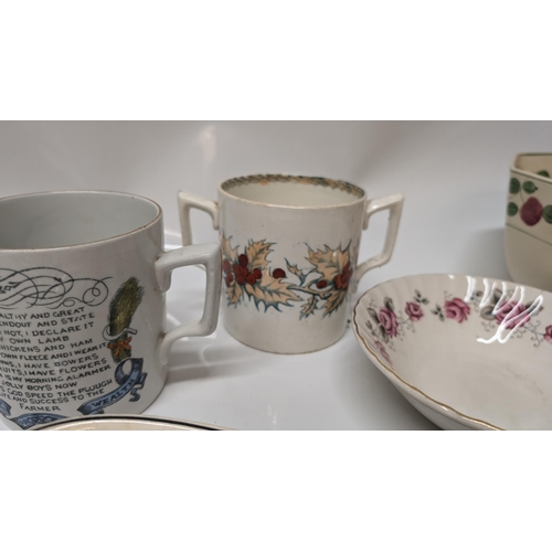 606 - A Collection of Antique Chinaware inc. Vintage J & RC 2 Handled Mug Circa 1800's, Continental Porcel... 