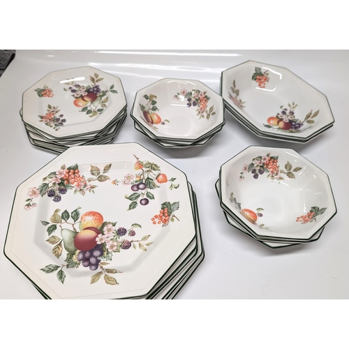 611 - A Selection of Vintage Johnson Brothers Octagonal Fresh Fruit Dinnerware inc.  6 x Small Plates 18cm... 